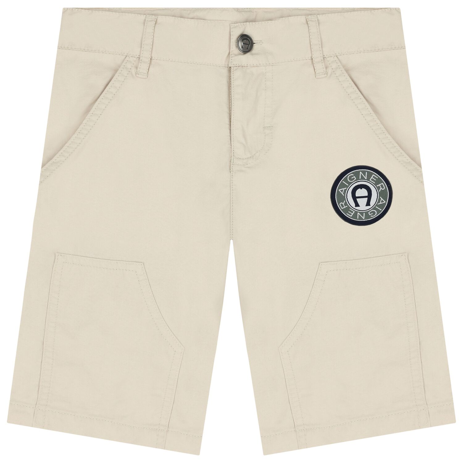 Boys Beige Logo Shorts, 1, hi-res image number null