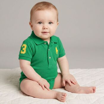 Baby Boys Green Logo Bodysuit