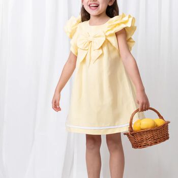 Girls Yellow Ruffle Dress
