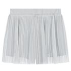 Girls Grey Pleated Tulle Shorts, 1, hi-res