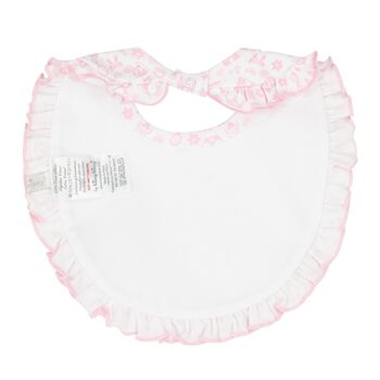 Baby Girls White & Pink Royal Bib