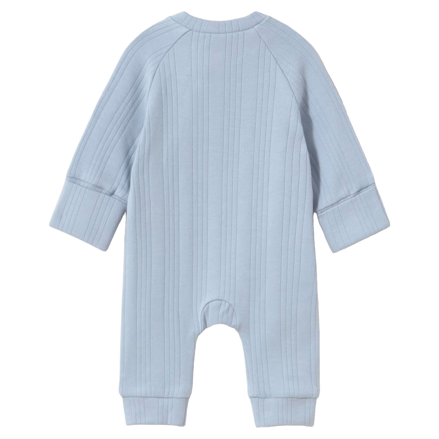 Baby Boys Blue Ribbed Romper, 3, hi-res