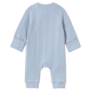 Baby Boys Blue Ribbed Romper