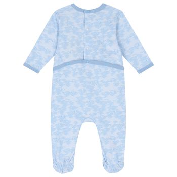 Baby Boys Blue Logo Babygrow