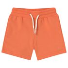 Younger Boys Orange Cotton Jersey Shorts, 6, hi-res