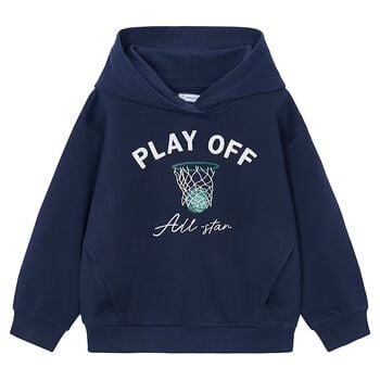 Boys Navy Blue Hooded Top
