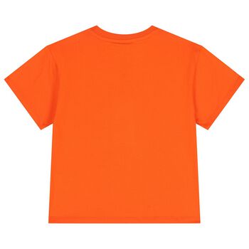 تيشيرت بالشعار بطبعه نمر باللون البرتقالى 