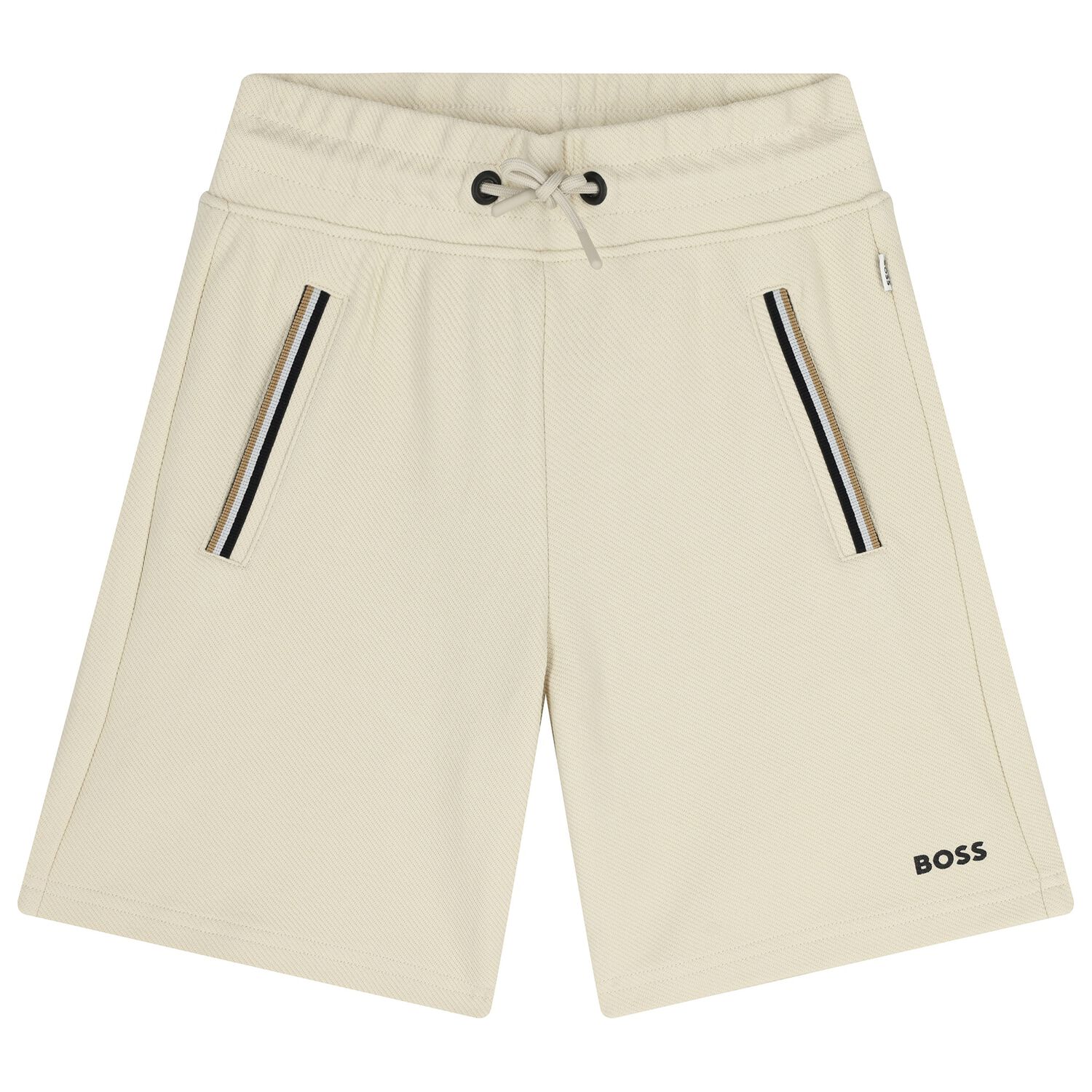 Boys Beige Logo Shorts, 2, hi-res