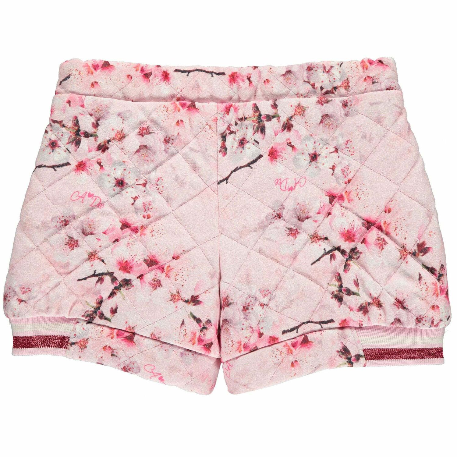 Girls Pink Floral Shorts, 1, hi-res