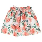 طقم تنورة ساتان باللون المرجاني والوردي و  الأبيض للبنات, 1, hi-res