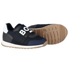 حذاء أولاد رياضى بالشعار باللون الكحلى, 2, hi-res