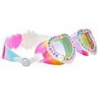 Girls Multi-Coloured Heart Rhinestone Swimming Goggles, 1, hi-res