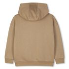 Boys Beige Logo Hooded Top, 2, hi-res