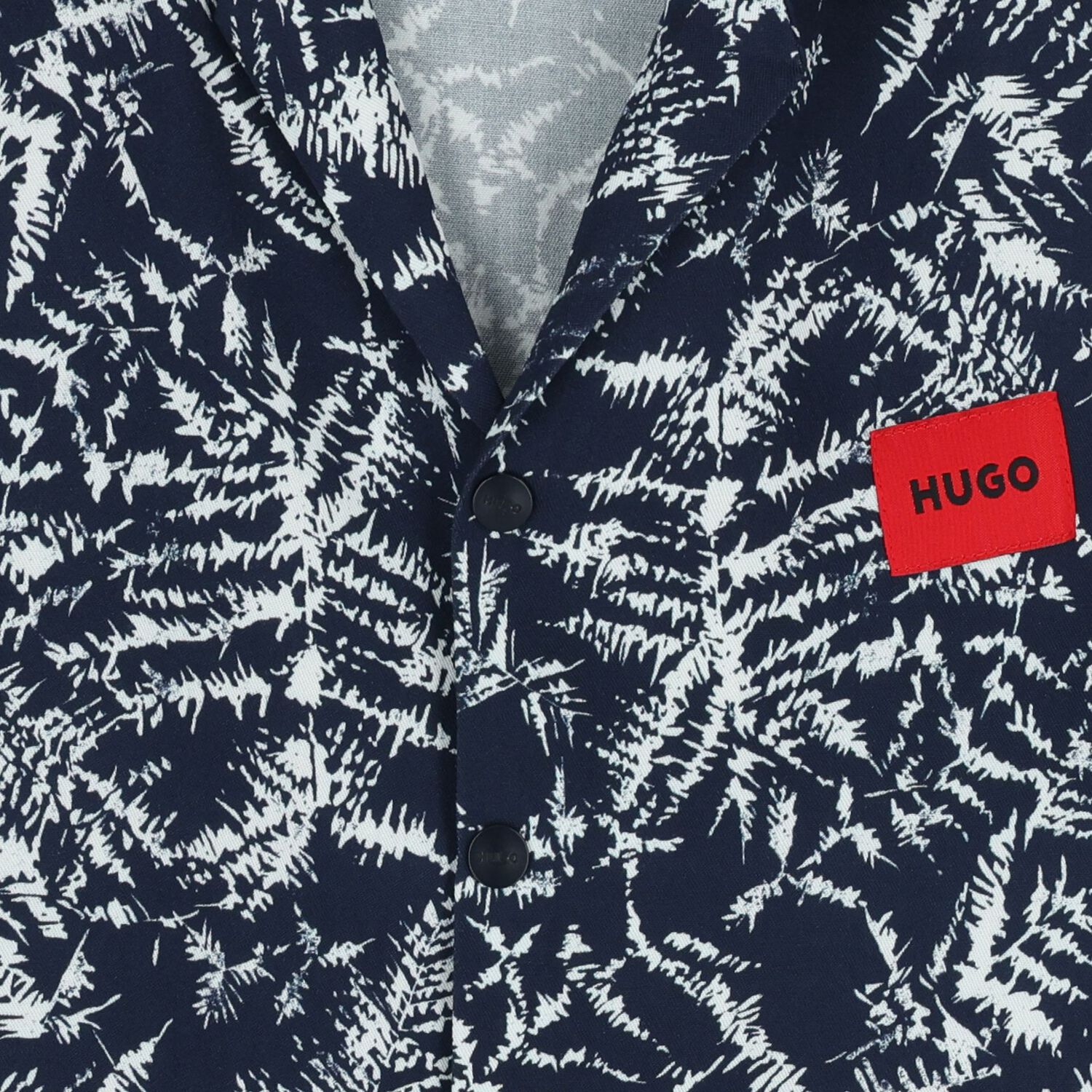 Boys Navy Blue Pine Tree Shirt, 1, hi-res