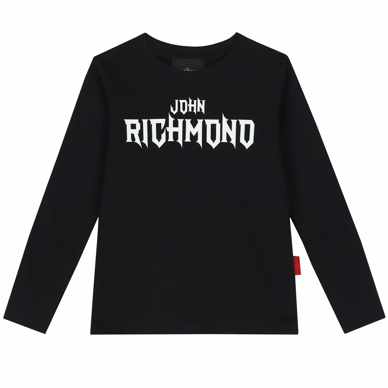 Boys Black Logo Long Sleeve Top, 1, hi-res image number null