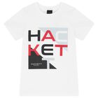 تيشيرت اولاد بالشعار باللون الابيض , 1, hi-res