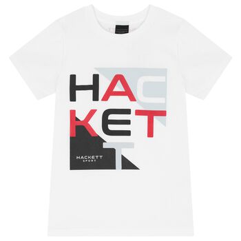 تيشيرت اولاد بالشعار باللون الابيض 