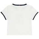 Girls White Logo T-Shirt, 2, hi-res