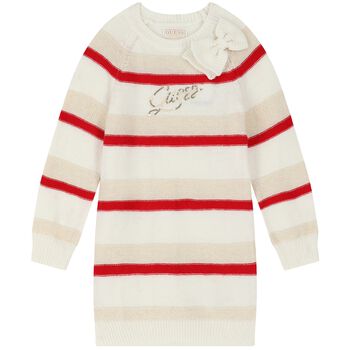 Girls Ivory Logo Knitted Dress