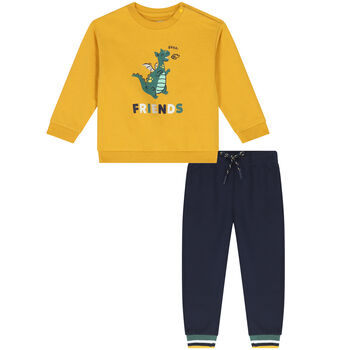 Younger Boys Yellow & Navy Blue Tracksuit