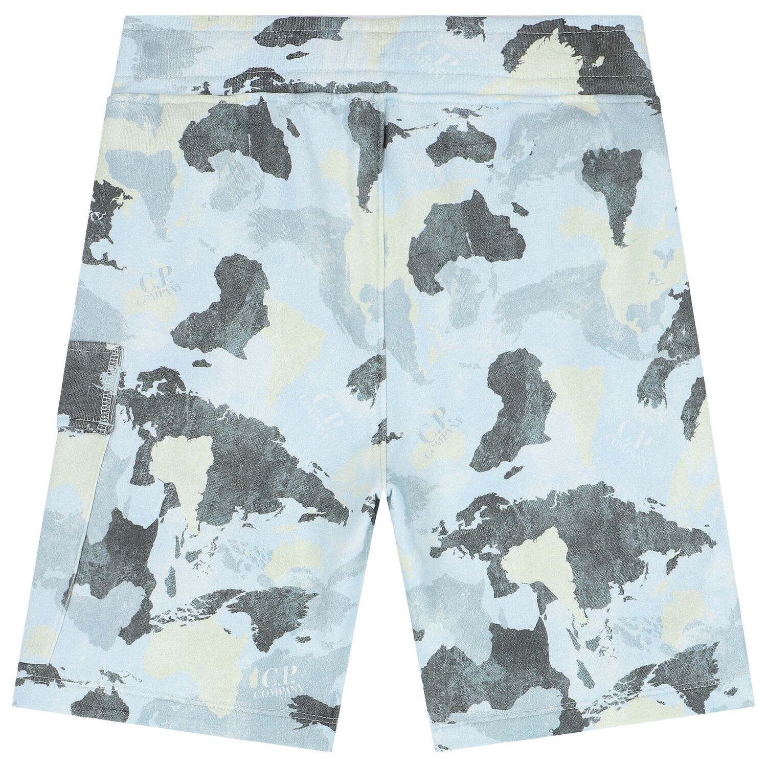 Boys Grey & Green Logo Shorts, 1, hi-res