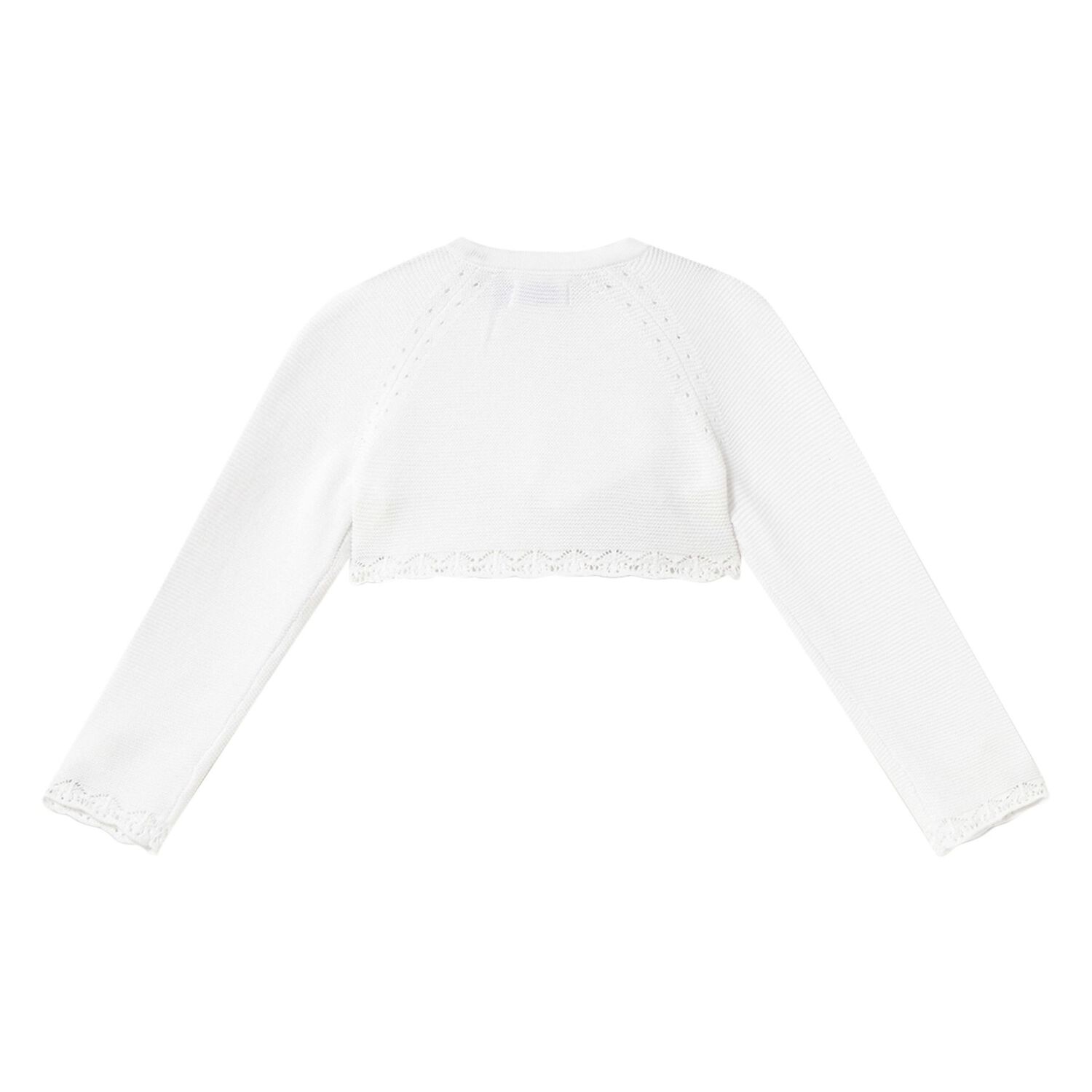 Younger Girls White Knitted Cardigan, 1, hi-res image number null