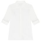 Boys White Teddy Bear Polo Shirt, 1, hi-res