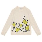 طقم بنات فستان بشعار القلب باللون البيج والأسود, 1, hi-res