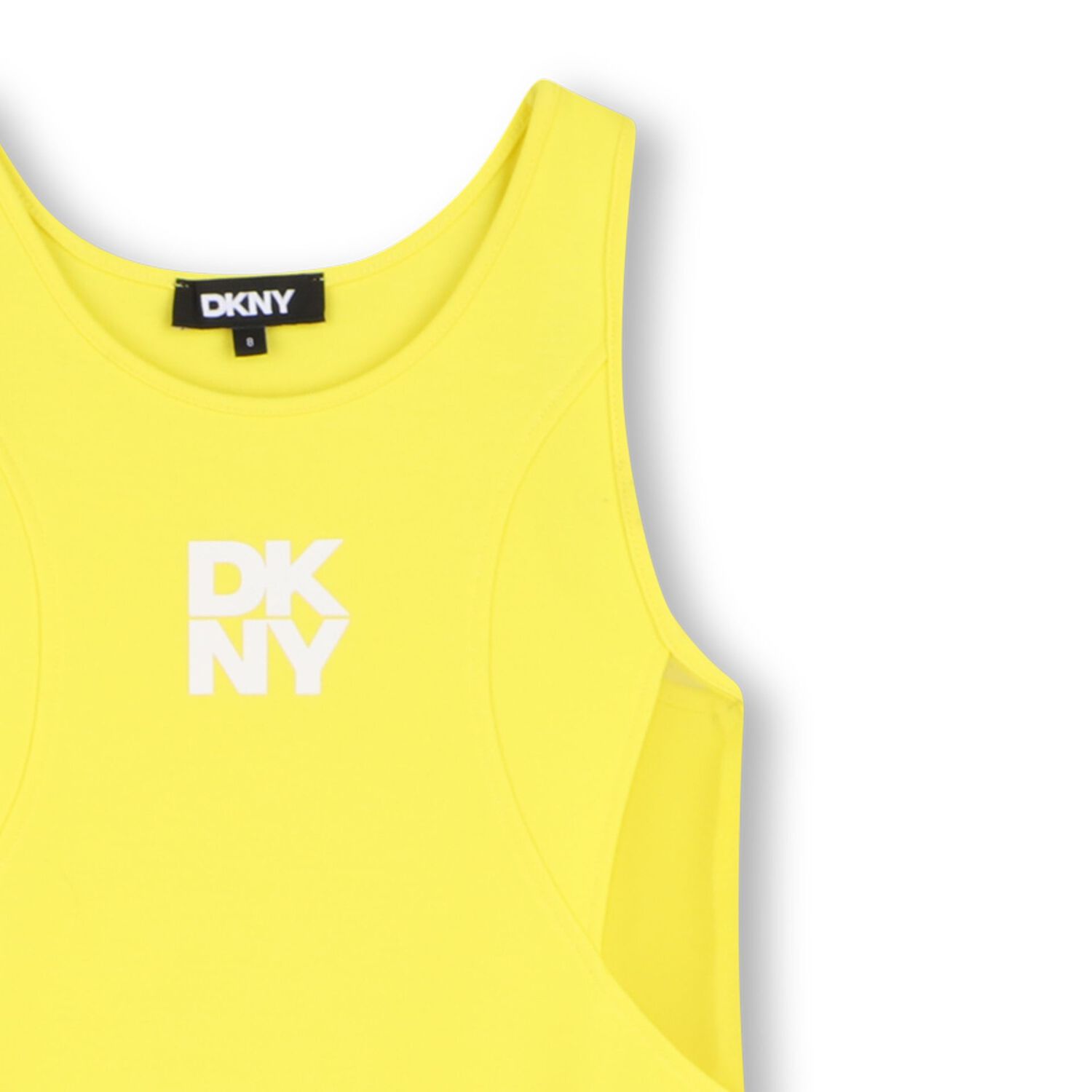 Girls Yellow Logo Sleeveles Dress, 1, hi-res