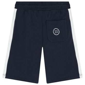 Boys Navy Blue Logo Shorts