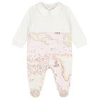Baby Girls Ivory, Beige & Pink Geo Map Babygrow Gift Set, 1, hi-res