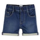 Younger Boys Blue Denim Shorts, 1, hi-res