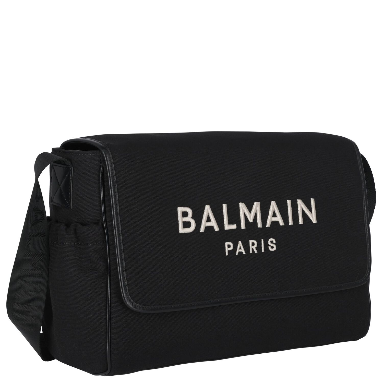 حقيبة تغيير حفاضات الأطفال بشعار باللونين الأبيض والأسود, 1, hi-res