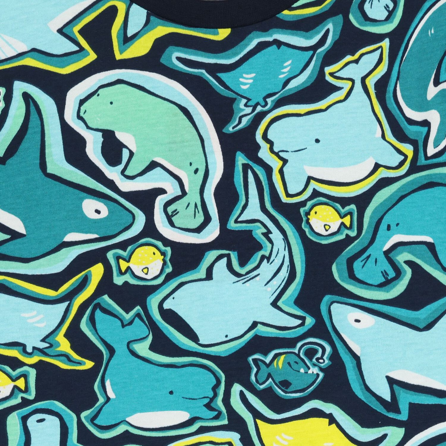 Boys Multi-Coloured Whale T-Shirt, 1, hi-res