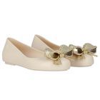 Girls Gold Bow Jelly Shoes, 1, hi-res