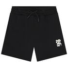 Boys Black Logo Shorts, 2, hi-res