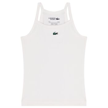 Girls White Logo Sleeveless Top