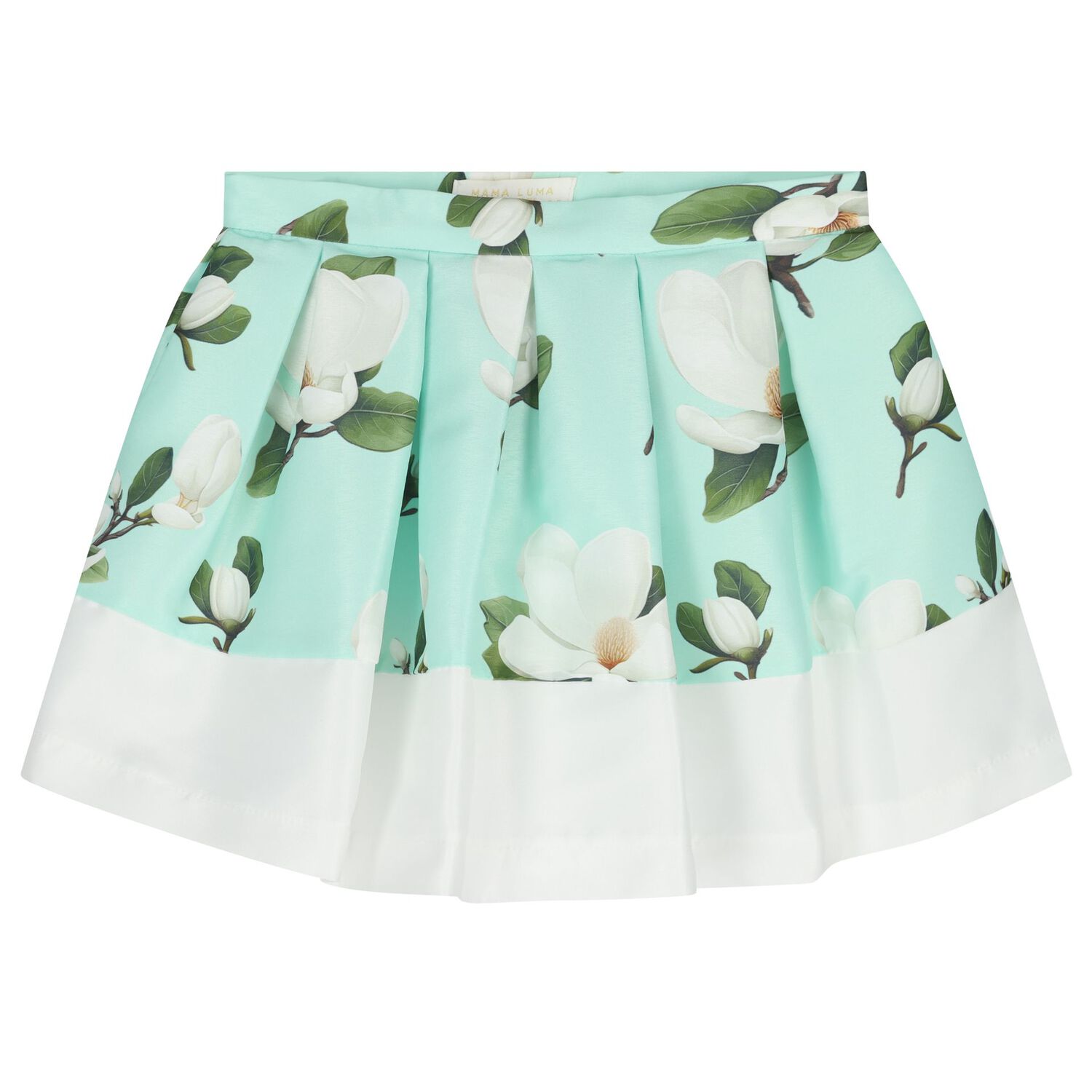 Girls White & Green Floral Skirt Set, 1, hi-res