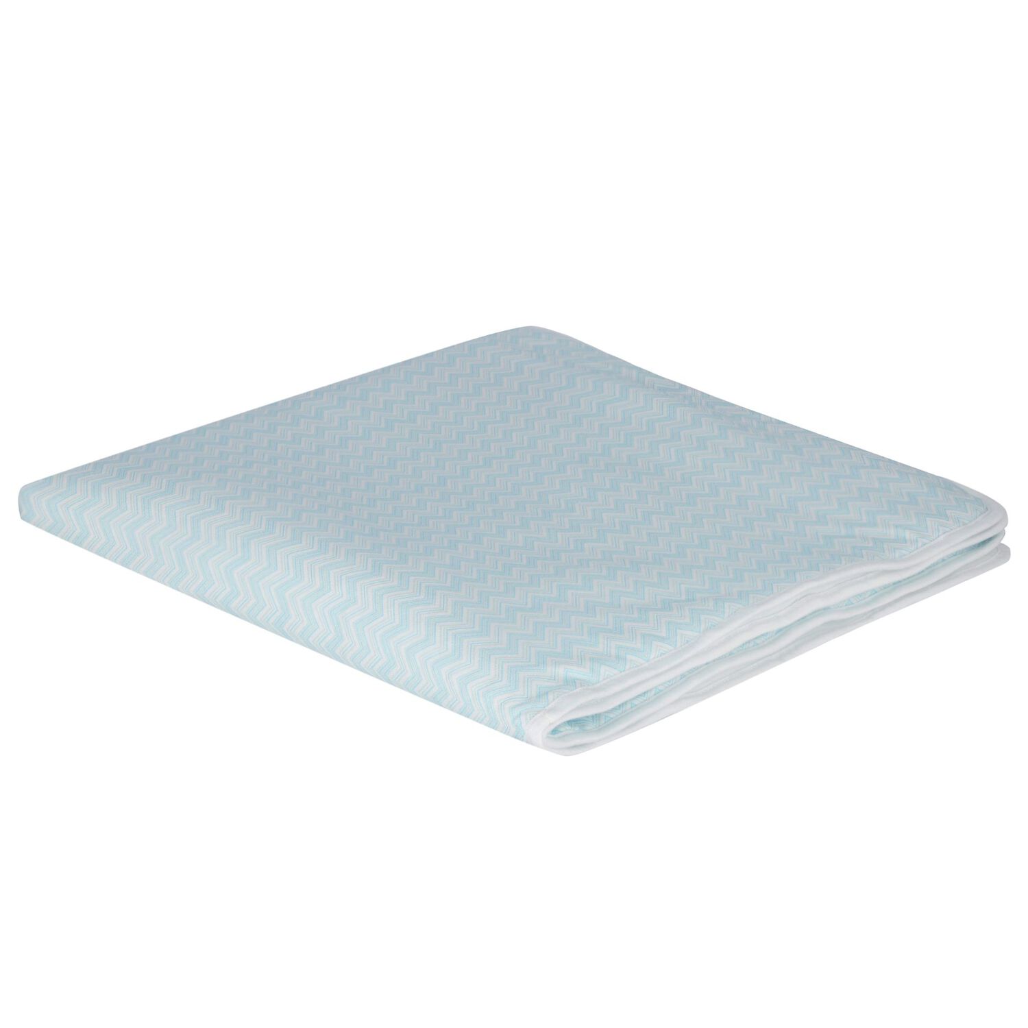 بطانية أولاد بالشعار متعرجة باللون الأزرق والأبيض للأطفال, 1, hi-res