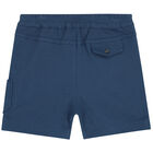 Younger Boys Blue Logo Shorts, 1, hi-res