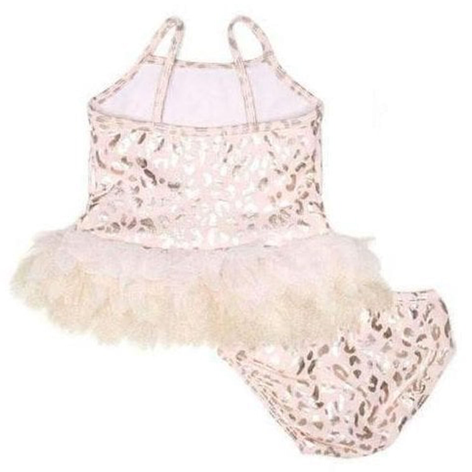 Girls Pink & Gold Tankini, 1, hi-res