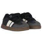 Younger Boys Black & White Trainers, 2, hi-res