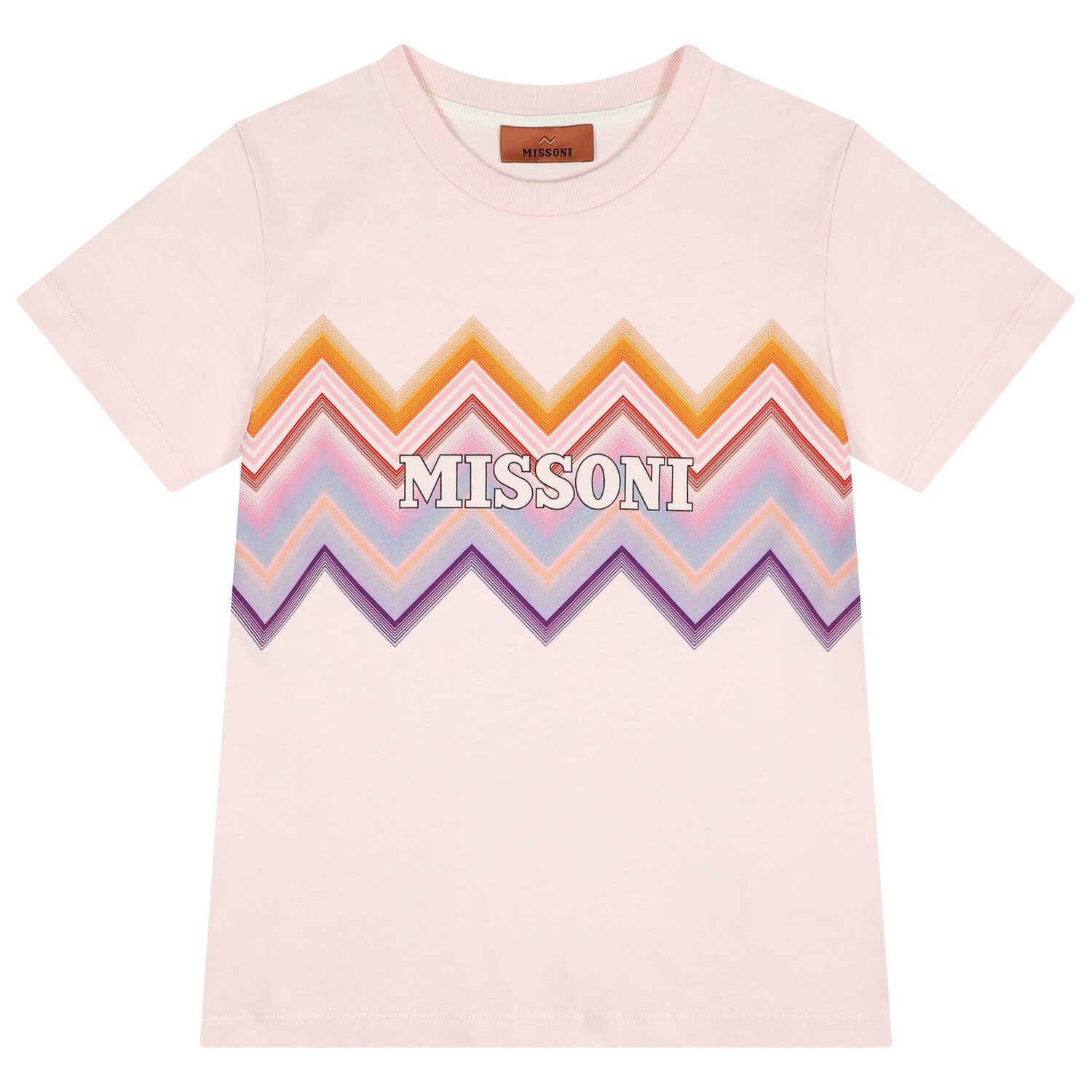 Girls Pink Zig Zag Logo T-Shirt, 2, hi-res