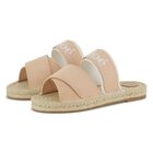 Girls Pink & Beige Logo Sliders, 1, hi-res