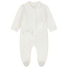 Baby Girls Ivory Embellished Rose Babygrow, 1, hi-res