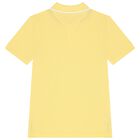 Boys Yellow Logo Embroidery Polo Shirt, 4, hi-res