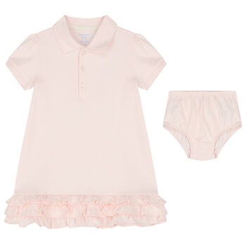 Baby Girls Pink Polo Dress Set