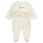 Baby Girls Ivory & Beige Logo Babygrow Gift Set, 1, hi-res