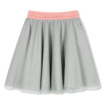 Girls Grey & Pink Logo Skirt