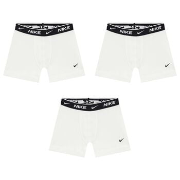 Boys White Boxer Shorts ( 3-Pack )